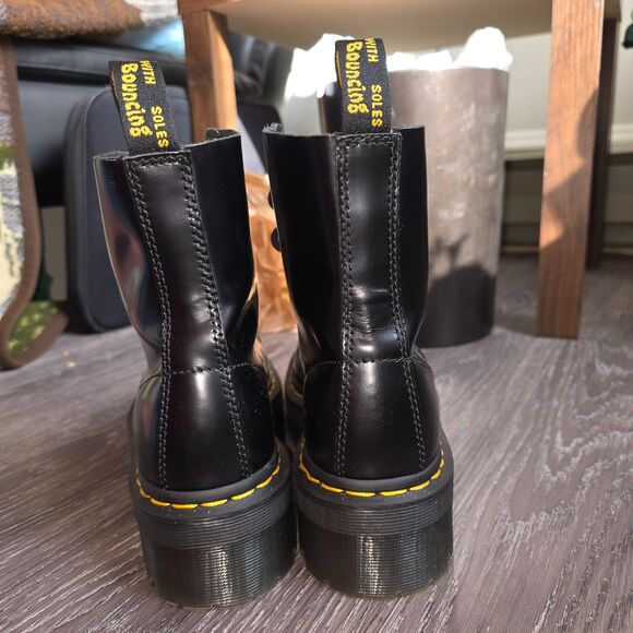 Dr. Martens Molly Platform Combat Boots Leather Women's Size 8 Y2K 90s Gloss - Picture 6 of 14